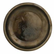 Dekorativ plade af metalbronze med glasureffekt Ø23,5cm