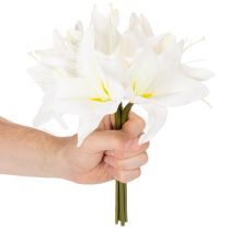 Artikel Kunstige hvide tigerliljeblomster til vaser og arrangementer, 29 cm bundt med 6 stk.