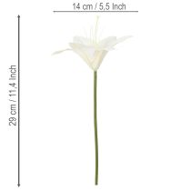Artikel Kunstige hvide tigerliljeblomster til vaser og arrangementer, 29 cm bundt med 6 stk.