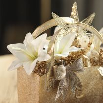 Artikel Kunstige hvide tigerliljeblomster til vaser og arrangementer, 29 cm bundt med 6 stk.