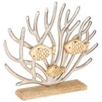 Artikel Borddekoration maritim koraldekoration fisk træ metal L30cm