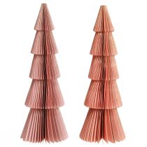 Artikel Bordpynt juletræ honeycomb papir Abrikos Guld H30cm 2 stk
