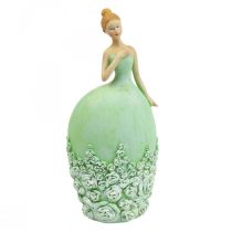 Borddekoration forårsdekoration figur kvindekjole grøn H20cm 2stk