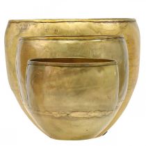 Artikel Dekorative vaser i messinglook i metal Ø18/15/12,5 cm, sæt med 3 stk.