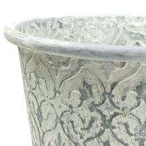 Artikel Zinkgryde med dekor crème vasket Ø19cm H20cm