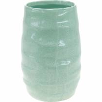 Bølget keramisk vase, vase dekoration, keramisk beholder H20cm