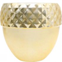 Artikel Keramisk planter agern gylden julepynt Ø18cm H16,5cm