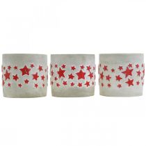 Artikel Keramisk dekorationsstjernemønster, planter, betonlook, adventsdekoration Ø10,5cm H9,5cm 3stk