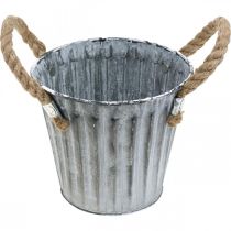 Artikel Plantekrukke med hanke, metal cachepotte, dekorativ potte til udplantning Ø14,5cm