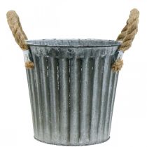 Artikel Metalplantepotte, dekorativ potte med hanke, plantepotte, cachepot Ø16,5 cm
