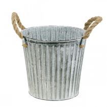 Artikel Dekorativ potte til udplantning, metalkrukke med hanke, metaldekoration Shabby Chic Ø21,5cm