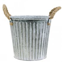 Artikel Dekorativ potte til udplantning, metalkrukke med hanke, metaldekoration Shabby Chic Ø21,5cm