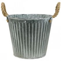 Artikel Plantekasse, pyntekrukke med hanke, metalkrukke til udplantning Ø25,5cm