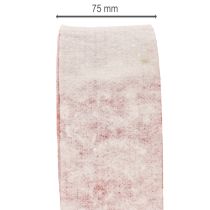 Artikel Tofarvet pottehængsel lavet af 100% uld som dekorativt filtbånd, hvid/rød, 7,5 cm bred, 5 m lang