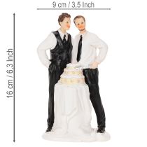 Artikel Kagetopper af et mandligt par med kage, 16,5 cm