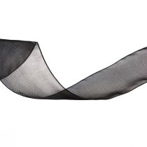 Artikel Sørgeorganzabånd med kant sort 40mm 50m