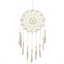 Drømmefanger macrame vægdekoration creme Ø22cm H54cm