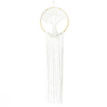 Drømmefanger macrame vægdekoration livets træ boho Ø28cm H92cm