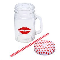 Artikel Drikkeglas med låg og håndtag Ø7cm H13.5cm