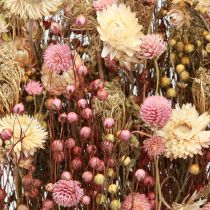 Artikel Tørrede blomster pink kløver halm blomster dild hør 35cm 150g
