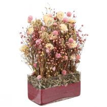 Artikel Tørrede blomster pink kløver halm blomster dild hør 35cm 150g