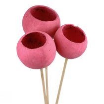Artikel Tørrede blomster dekorative klokkekopper på stilk pink 42cm 3 stk