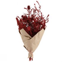 Artikel Tørret blomsterbuket, vinrød, dekorativ tidsel, 40 cm, 80 g