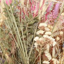 Artikel Tørret blomsterbuket græs eukalyptus creme pink 200g