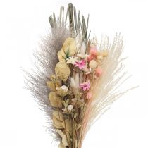 Buket tørrede blomster Boho Pink Bleget tørret dekoration 80cm 140g