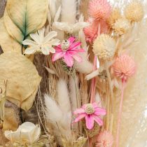Buket tørrede blomster Boho Pink Bleget tørret dekoration 80cm 140g