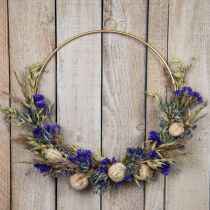Buket tørrede blomster Buket engblomster blå H50cm 100g