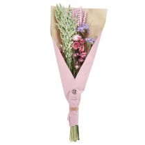 Artikel Tørret blomsterbuket, lyserød havlavendel, 58 cm, dekorativ