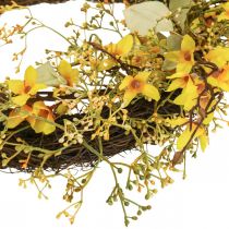 Dørkrans forsythia kunstig deco krans gul Ø48cm