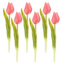 Artikel Tulipanblomst af høj kvalitet som en naturtro kopi til bordvaser, 21 cm, 6 stk.