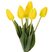 Artikel Kunstige tulipanblomster til realistisk forårsdekoration i stuen eller på kontoret, 40 cm, 7 stk.