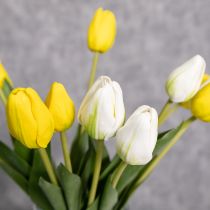 Artikel Kunstige tulipanblomster til realistisk forårsdekoration i stuen eller på kontoret, 40 cm, 7 stk.