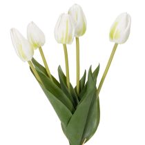 Artikel Dekorative kunstige tulipanblomster til stilfuld indretning, 40 cm, 5 stk.