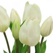 Artikel Kunstige Tulipaner Hvid Creme Real Touch 38cm 7 stk