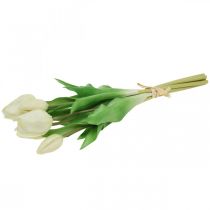 Artikel Kunstige Tulipaner Hvid Creme Real Touch 38cm 7 stk
