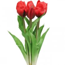 Tulipan rød kunstig blomst tulipan dekoration Real Touch 38cm bundt af 7 stk