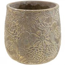 Artikel Plantekasse guld blomster keramik urtepotte Ø13,5cm H15cm