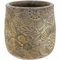 Plantekasse guld blomster keramik urtepotte Ø17cm H19cm