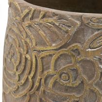 Plantekasse guld blomster keramik urtepotte Ø21cm H22,5cm