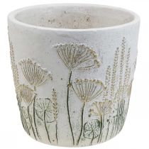 Plantekasse Stor Urtepotte Keramik Hvidguld Ø20,5cm H20cm