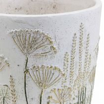 Plantekasse Stor Urtepotte Keramik Hvidguld Ø20,5cm H20cm