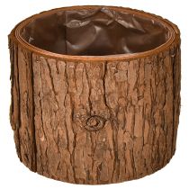 Artikel Blomsterpotte lavet af træ, rund, fyrrebark Ø15cm H12,5cm