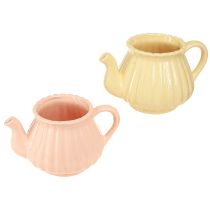 Artikel Plantekar keramik dekorativ tekande orange gul 19,5×13,5×11cm 2 stk.