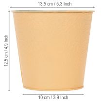 Artikel Metalplantekasse, pastel orange, Ø13,5 cm H12,5 cm