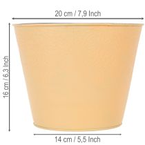 Artikel Metalplantekasse, pastel orange, Ø20 cm H16 cm