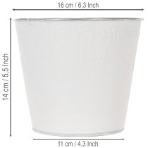 Artikel Metalplantekasse, pastelhvid, Ø16 cm H14 cm